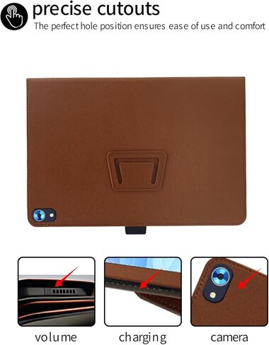 حالة لـ URAO 2024 10.1 "Android Tablet ، قابلة للطي وقائية ، غطاء علبة Bovugac لـ Urao C107 مع حامل قلم رصاص ، حزام معصم ، حماية كاملة ، PU PREAM ، مقاومة للخدش (أسود) in Kuwait