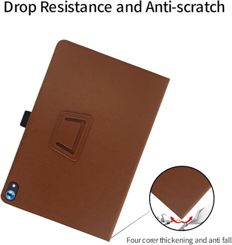 حالة لـ URAO 2024 10.1 "Android Tablet ، قابلة للطي وقائية ، غطاء علبة Bovugac لـ Urao C107 مع حامل قلم رصاص ، حزام معصم ، حماية كاملة ، PU PREAM ، مقاومة للخدش (أسود) in Kuwait