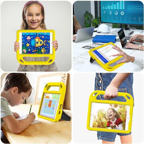 iPad Mini 5/4/3/2/1 CASE للأطفال ، غطاء حامل وقائي مقبض مقبض الصدمات متين لـ Apple 7.9 بوصة iPad Mini 5 ، 4 ، 3 ، 2nd ، الجيل الأول من الجيل الصفراء in Kuwait