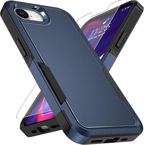 for iPhone 16e Case with HD Screen Protector, 10 FT Military Grade Drop Protection, Anti-Slip Phone Case, Black in Kuwait