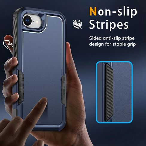 for iPhone 16e Case with HD Screen Protector, 10 FT Military Grade Drop Protection, Anti-Slip Phone Case, Black in Kuwait