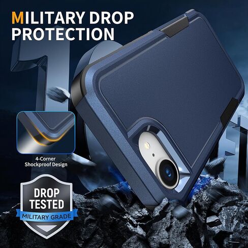 for iPhone 16e Case with HD Screen Protector, 10 FT Military Grade Drop Protection, Anti-Slip Phone Case, Black in Kuwait