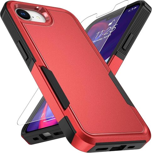for iPhone 16e Case with HD Screen Protector, 10 FT Military Grade Drop Protection, Anti-Slip Phone Case, Black in Kuwait