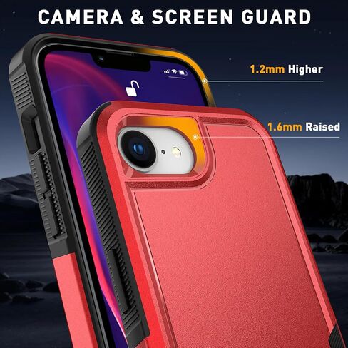 for iPhone 16e Case with HD Screen Protector, 10 FT Military Grade Drop Protection, Anti-Slip Phone Case, Black in Kuwait