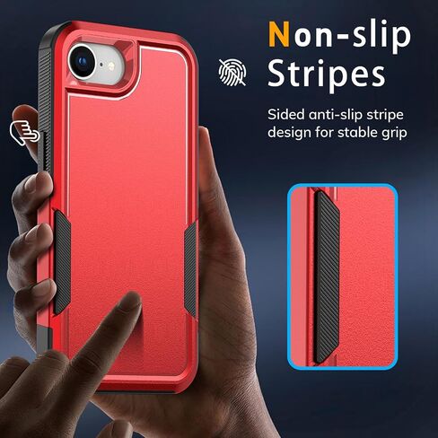 for iPhone 16e Case with HD Screen Protector, 10 FT Military Grade Drop Protection, Anti-Slip Phone Case, Black in Kuwait