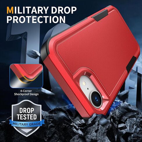for iPhone 16e Case with HD Screen Protector, 10 FT Military Grade Drop Protection, Anti-Slip Phone Case, Black in Kuwait