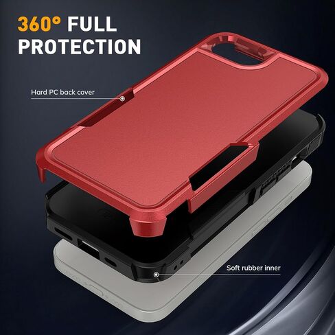 for iPhone 16e Case with HD Screen Protector, 10 FT Military Grade Drop Protection, Anti-Slip Phone Case, Black in Kuwait