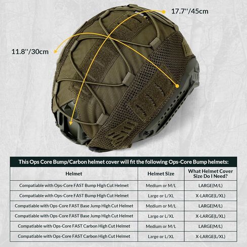 Helmet Cover Combo, Tactical Helmet Cover for Fast Helmet in Size M/L or XL, Military Gear Combat Fast Helmet Cover for Paintball Hunting Shooting in Kuwait