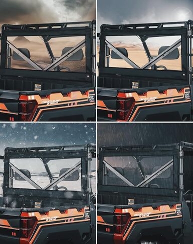 KEMIMOTO Zippered Soft Rear Window Roll Up/Down Compatible with Polaris Ranger XP 1000 / Crew 2017-2024, Polaris Ranger 1000/Crew 2020-2024, Ranger XP 900 2013-2019 PVC Waterproof Panel in Kuwait