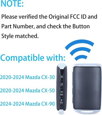Smart Key for Mazda 2020-2024, Alliskeys Proximity Key Fob Replacement for Mazda CX-30 CX-50 CX-90 2020-2024 WAZSKE11D01 DGY2-67-5DYB in Kuwait