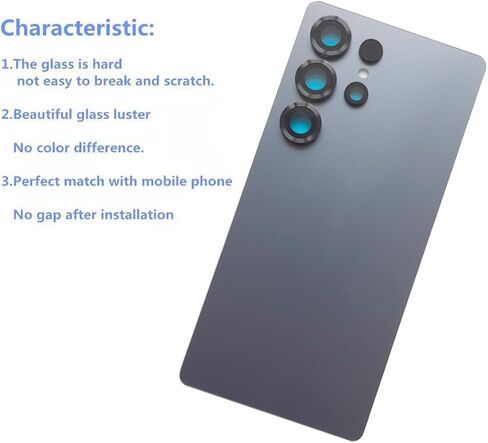 S25 Ultra Back Glass Cover Replacement Compatible with Samsung Galaxy S25 Ultra All Versions,Back Cover Waterproof Housing Door with Camera Glass Lens and Tape Parts+Tools (Whitesilver) in Saudi Arabia