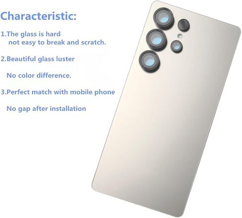 S25 Ultra Back Glass Cover Replacement Compatible with Samsung Galaxy S25 Ultra All Versions,Back Cover Waterproof Housing Door with Camera Glass Lens and Tape Parts+Tools (Whitesilver) in Saudi Arabia