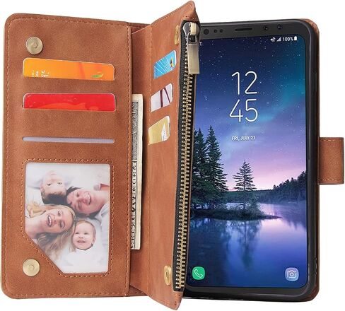 Asuwish Compatible with Samsung Galaxy S8 Active Wallet Case and Tempered Glass Screen Protector Leather Flip Cover Card Holder Cell Phone Cases for Glaxay S8Active 8s S 8 8Active G892A Women Black in Kuwait