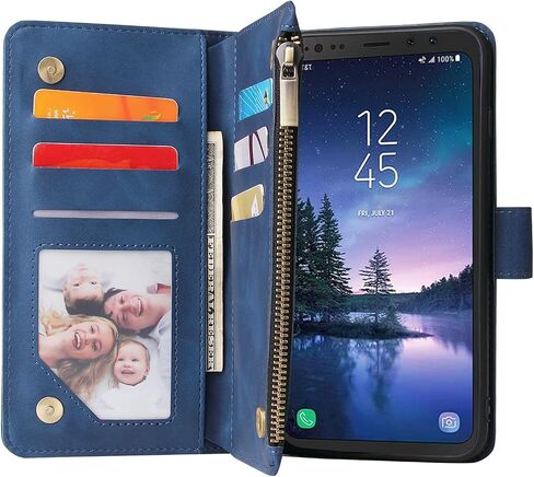 Asuwish Compatible with Samsung Galaxy S8 Active Wallet Case and Tempered Glass Screen Protector Leather Flip Cover Card Holder Cell Phone Cases for Glaxay S8Active 8s S 8 8Active G892A Women Black in Kuwait
