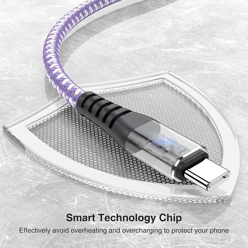 كابل USB C من النوع C بطول 10 أقدام، سلك شحن سريع مجدول من النايلون 3A، كابل سلك شاحن USB A إلى النوع C لهاتف iPhone 15 Samsung Galaxy S20 S10 S9 S8 Plus S10E، Note 20 10 9 8، Moto G7 G8 in Kuwait