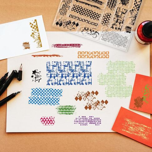 GLOBLELAND Vintage Background Clear Stamps for Cards Making Retro Text Background Clear Stamp Seals Transparent Stamps for Photo Album Journal Home Decoration in Saudi Arabia