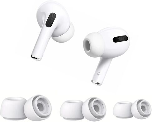 3 Pairs Original Fitting - Eartips for Air Pods Pro 1st 2nd - Replacement Silicone Eartips Earbuds, Gel Accessories, Compatible with Air Pods Pro 2 and 1st - (White) Size (Small) in Saudi Arabia