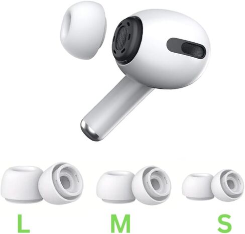 3 Pairs Original Fitting - Eartips for Air Pods Pro 1st 2nd - Replacement Silicone Eartips Earbuds, Gel Accessories, Compatible with Air Pods Pro 2 and 1st - (White) Size (Small) in Saudi Arabia