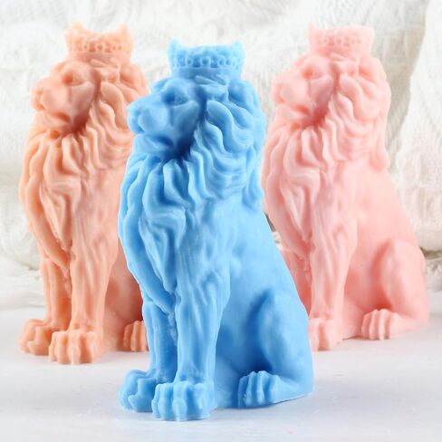 3D Cute Cartoon Lion Silicone Candle Mold Animal Resin Gypsum Molds for Candle Making Resin Aromatherapy Gypsum Wax Soap Clay Craft in Saudi Arabia