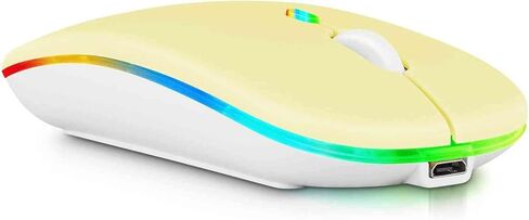UrbanX 2.4GHz & Bluetooth Mouse, Rechargeable Wireless LED Mouse for Lenovo Tab M10 Plus (3rd Gen) Also Compatible with TV/Laptop/PC/Mac/iPad pro/Computer/Tablet/Android - Onyx Black in Saudi Arabia