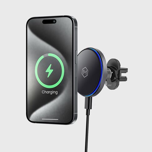 MAG Switch QI2 Wireless Car Charger Slot Slot Slot ، شاحن سريع 15W مع مفتاح تشغيل/إيقاف مدمج لشحن أكثر ذكاءً ، مغناطيس N52 قوي ، متوافق مع iPhone 12-16 in Kuwait