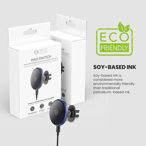 MAG Switch QI2 Wireless Car Charger Slot Slot Slot ، شاحن سريع 15W مع مفتاح تشغيل/إيقاف مدمج لشحن أكثر ذكاءً ، مغناطيس N52 قوي ، متوافق مع iPhone 12-16 in Kuwait
