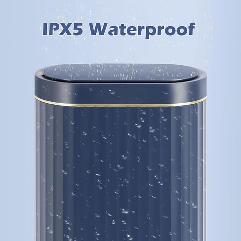 سلة مهملات الحمام من ELPHECO مع غطاء سلة قمامة بمستشعر صغير سعة 2 جالون، سلة مهملات ذكية نحيفة سعة 9 لتر، سلة مهملات أوتوماتيكية مقاومة للماء، سلة قمامة بلاستيكية ضيقة للحمام، أبيض وأسود in Kuwait