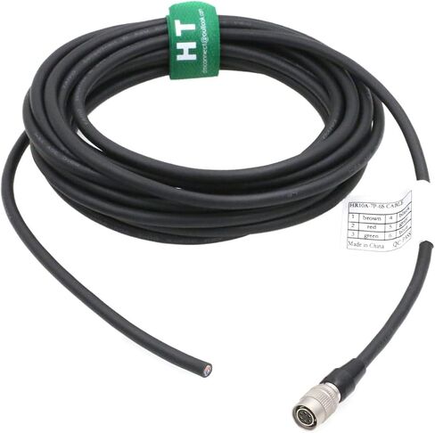 Hirose 6 Pin Female HR10A-7P-6S to Open End Flying Cable Bare Wire for Basler ace Racer GigE Camera (Straight 6-pin, 3m) in Saudi Arabia