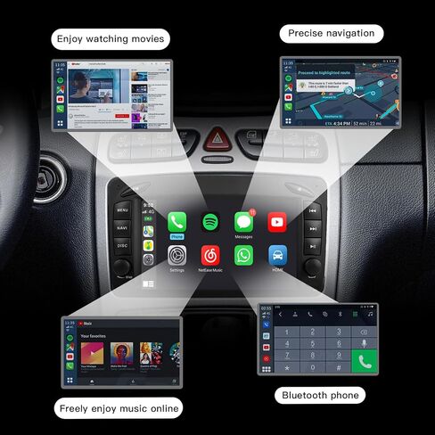 7 Inch 2+64G Car Stereo for Mercedes Benz C Class W209 CLK C-W203 A-W168 Viano SLK W170 Carplay Android 13 Auto Radio Touch Screen Dsp Navigation GPS 1998-2006 in Saudi Arabia