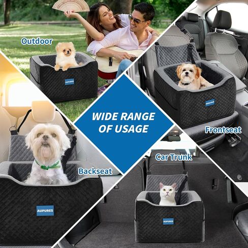 Dog Car Seat-Perfect Dog Car Seats for Small Medium Dogs Under 40 lbs,Dog Booster Car Seat with Adjustable Height,Small Dog Car Seat,Pet Car Seat,Dog Car Carrier with Removable Cushion (Brown) in Saudi Arabia