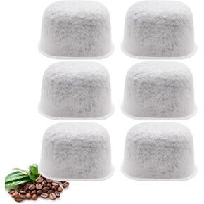 6-Pack Charcoal Coffee Filters Replacement for Breville Filters for Espresso Machine 450/500/810/840/860/870/878/880 Replacement Part for BWF100 for Sage 500/810/870/875/878/880