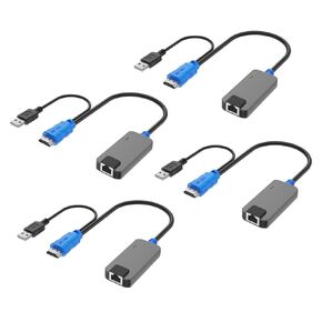 LCD KVM Console + 4 Pack CAT6 HDMI KVM Dongle