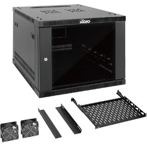 Tecmojo 18U Wall Mount Rack,18U Rack 23.6 Inch Depth,Hold Up to 176 Lbs,Server Rack with Casters,Enclosed Network Cabinet for 19 Inch Network,Server and AV Gear,Glass Door(Elite Collection) in Saudi Arabia
