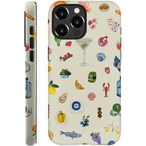 Case Compatible with iPhone 16 Pro Max - Hybrid Durable Shockproof Phone Cover Woman Girl - Lemon Fruit Flower Fish Aesthetic