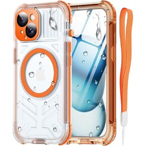 for iPhone 15 Pro Max Waterproof Case with Magsafe, Screen Protector, Lanyard, IP68 Military Full Body Shockproof, for Water Sports Outdoor Work, Funda para 15 Pro Max Impermeable, 6.7" Teal