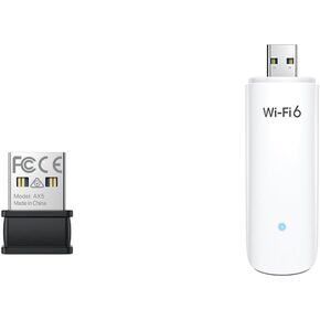 BrosTrend AX300 Nano USB WiFi 6 Adapter 2.4G ONLY, Portable USB Wireless Adapter WiFi Dongle for Windows 11/10/7 + AX1800 USB WiFi Adapter for Desktop PC, Dual Band WiFi Dongle for Windows 11/10 ONLY