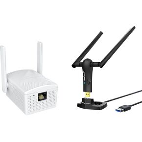 BrosTrend AC1200 WiFi to Ethernet Adapter and BrosTrend 1200Mbps Long Range USB WiFi Adapter Bundle