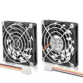80mm x 10mm 12V DC High Performance Computer Case Brushless 3Pin Cooling Fan 2500RPM Ultra Slim for DIY LED CPU Replacement Cooler (3 Inch, Black，2Pack)