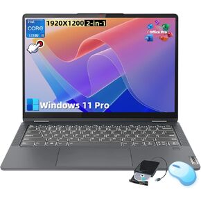 Lenovo IdeaPad Flex 5i 14" 2-in-1 Touchscreen Laptop - Intel 10-Core i5-1235U - 8GB RAM - 512GB SSD - 64GB SD Card - Intel Iris Xe Graphics - Backlit KB - Fingerprint - Windows 11 Pro - w/Drive