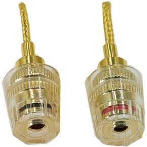 Arklove 2-Pack Gold Plated 24K 4mm Female to 2mm Pin Banana Adapter for Spring Loaded Speaker Terminals