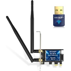 Intel AX210 PCIe WiFi 6E Card Bluetooth 5.2 AX 5400Mbps + Mini USB Bluetooth WiFi Adapter