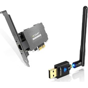1000Mbps Gigabit Ethernet PCI Express PCI-E Network Card + AC600M USB WiFi Adapter