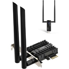 USB WiFi 6E Adapter AX3000M + PCI-E WiFi 6 Network Card AX1800Mbps