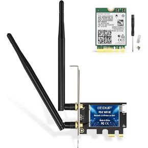 Intel AX210NGW WiFi 6E Wireless Card for Laptop + PCIe WiFi 6E Card Bluetooth 5.2 AX 5400 Mbps AX210 Tri-Band 6Ghz/5.8GHz/2.4GHz