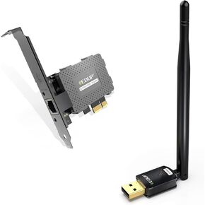 1000Mbps Gigabit Ethernet PCI Express PCI-E Network Card + 150Mbps USB WiFi Adapter for PC