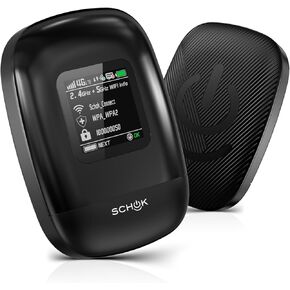 SCHOK 4G LTE Mobile Hotspot - Cat 12 Portable WiFi for Travel, Dual Bands (2.4GHz/5GHz), 600Mbps Download High Speed, Supports 16 Connected Devices, Unlocked for Verizon & MVNOs ONLY