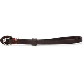 Cowhide Camera Wrist Strap, Dark Brown with Colored Thread, Metal Ring Attachment