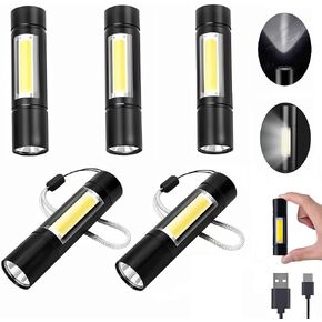 3 عبوات من مصابيح LED الصغيرة للجيب الصغير، مصابيح USB عالية اللومن قابلة لإعادة الشحن، مصابيح فلاش EDC قوية، مصابيح فلاش EDC للجيب ومصباح يدوي من الألومنيوم للمنزل والطوارئ والتخييم (3) in Kuwait