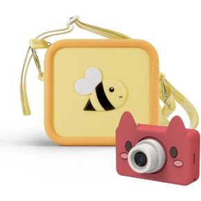 Kidamento Camera Silicone Bag Bundle - Digital Camera for Children and Camera Case - Model C Akito The Fox - Silicone Bag Yellow Bee