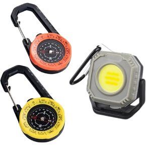 Compass Hiking Survival, Compass with a Scale for Men/Kids with Small and Practical Camping Light, Ideal for Hiking, Backpacking, Camping Accessory, Carabiner Compass and Light